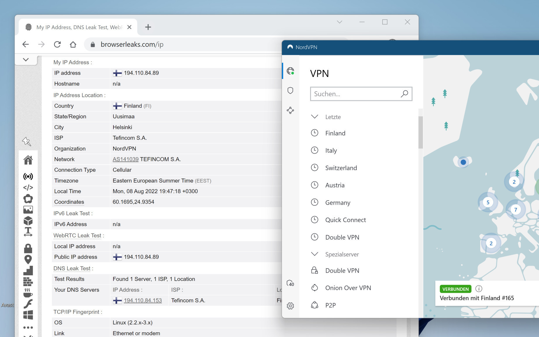 NordVPN: Leak-Test